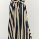 SKIRT PANTS / NAVY OYSTER STRIPE