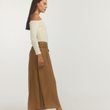 Off Shoulder Long Sleeve Top - Cream