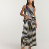 SKIRT PANTS / NAVY OYSTER STRIPE
