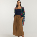 Off Shoulder Long Sleeve Top - Navy