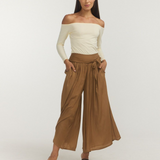 Off Shoulder Long Sleeve Top - Cream