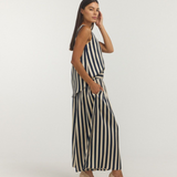 SKIRT PANTS / NAVY OYSTER STRIPE