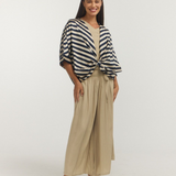 KIMONO/ navy oyster stripe