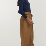 Off Shoulder Long Sleeve Top - Navy