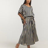 SKIRT PANTS / NAVY OYSTER STRIPE