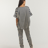 Striped ROUND NECK STAPLE TOP