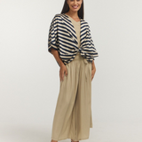 KIMONO/ navy oyster stripe