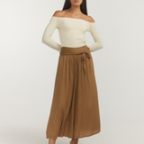 Off Shoulder Long Sleeve Top - Cream