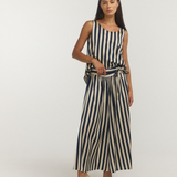 SKIRT PANTS / NAVY OYSTER STRIPE