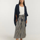 SKIRT PANTS / NAVY OYSTER STRIPE