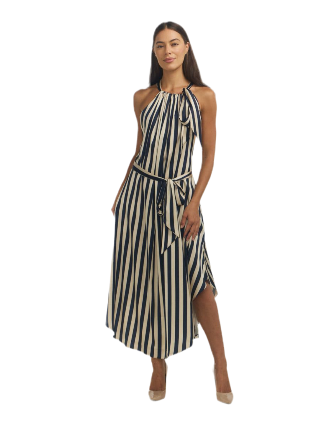 MULTI WEARING DRESS / STRIPED Navy Oyster