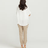 Maternity V Neck Top - White with super soft lining