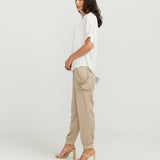 Maternity V Neck Top - White with super soft lining