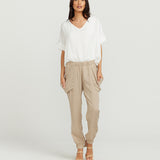 Maternity V Neck Top - White with super soft lining