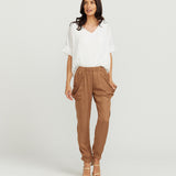 Maternity V Neck Top - White with super soft lining