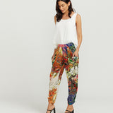 Slouchy Pants - Bright Marble Print