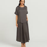 Round Neck Top - Steel Grey