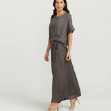Round Neck Top - Steel Grey