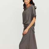 Round Neck Top - Steel Grey