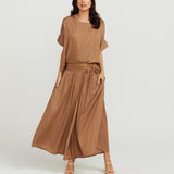 Round Neck Top - Tan