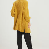 Mid Length Fluffy Cardigan - Khaki