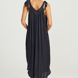 V Neck Tie Dress- Navy