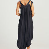 V Neck Tie Dress- Navy