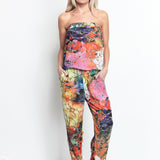 Strapless Maxi Jumpsuit - Bright Marble
