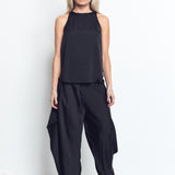 Tank with Draping Back - Black