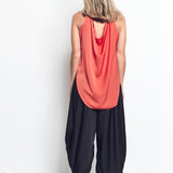 Tank with Draping Back - Coral