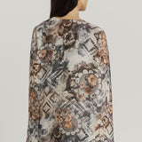 Jacket Cape - Batik Print Dark