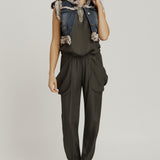 Cropped Faux Fur Jacket - Denim