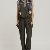 Cropped Faux Fur Jacket - Denim