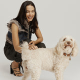 Cropped Faux Fur Jacket - Denim