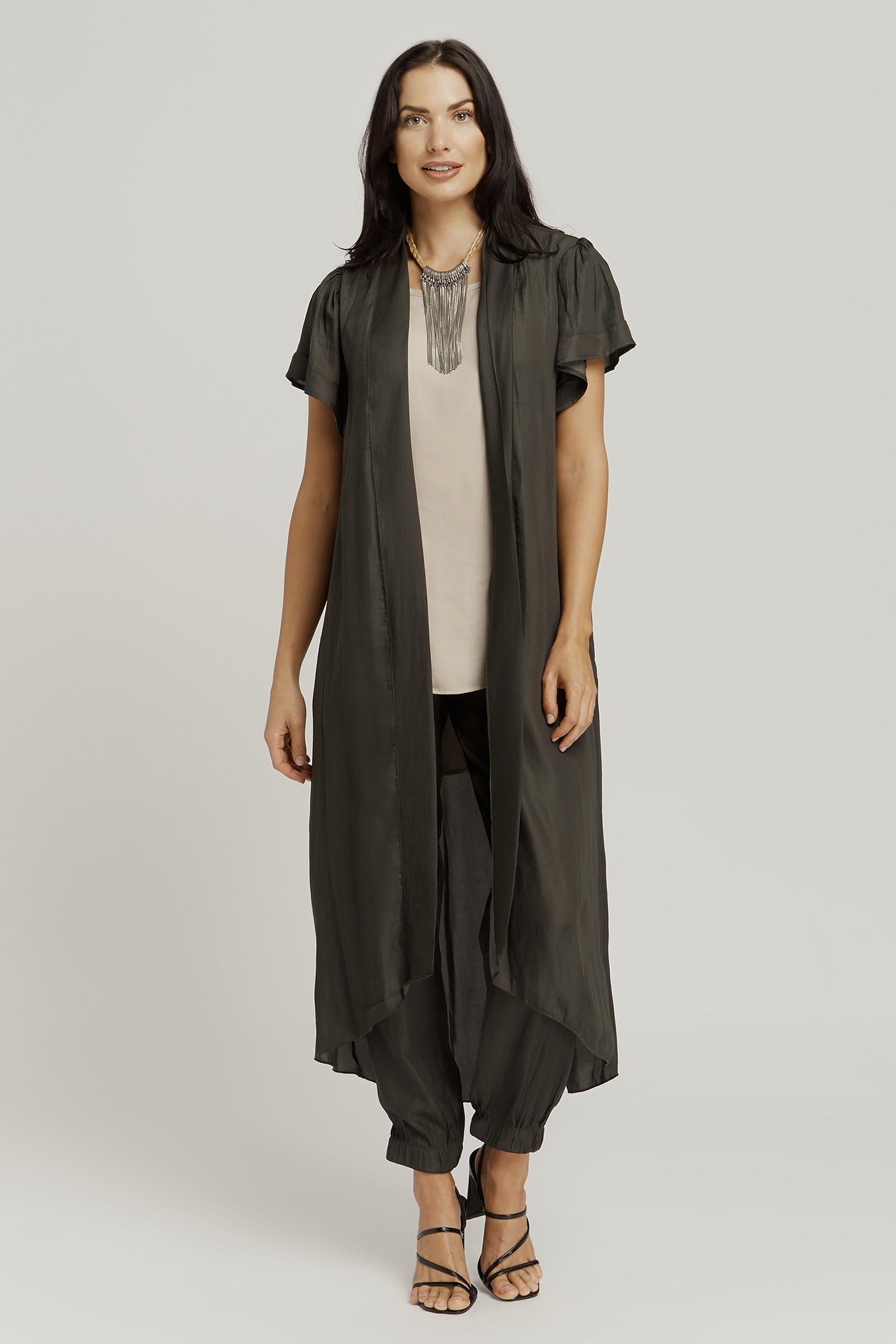 Jacket Kimono with Belle Sleeves - Sage Green