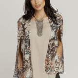Jacket Cape - Batik Print Dark