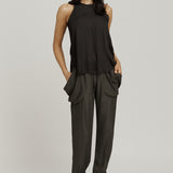 Tank with Draping Back - Black