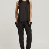 Tank with Draping Back - Black