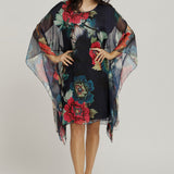 Kaftan Mid Length - Navy Bliss Print