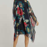 Kaftan Mid Length - Navy Bliss Print