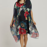 Kaftan Mid Length - Navy Bliss Print