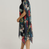 Kaftan Mid Length - Navy Bliss Print