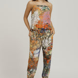 Strapless Maxi Jumpsuit - Bright Marble