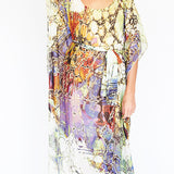 Maxi Kaftan - Purple Marble