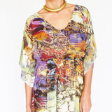 Short Kaftan - Purple Marble