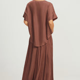 Top with tank attached - Chocolate Plum- Round Neck