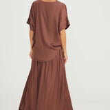 Top with tank attached - Chocolate Plum- Round Neck