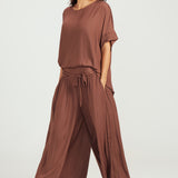 Top with tank attached - Chocolate Plum- Round Neck