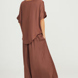 Top with tank attached - Chocolate Plum- Round Neck