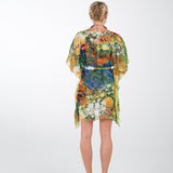 Short Kaftan -  Bright Marble Print